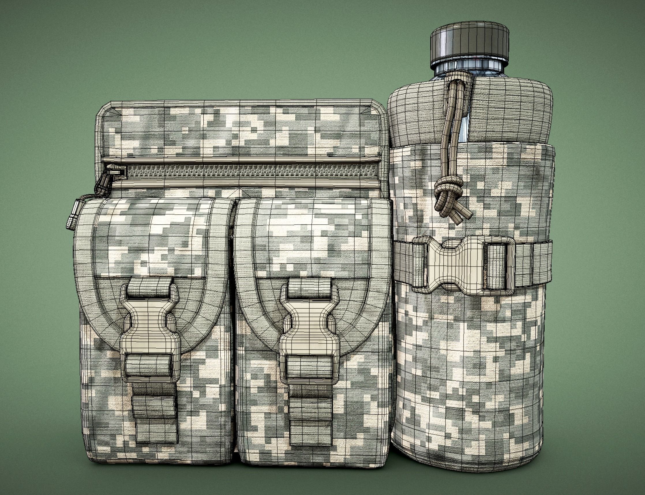 Military and Tactical Multi Pouch Bag 01 Free 3D model_7