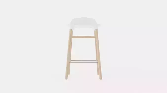 Form Barstool Oak - White