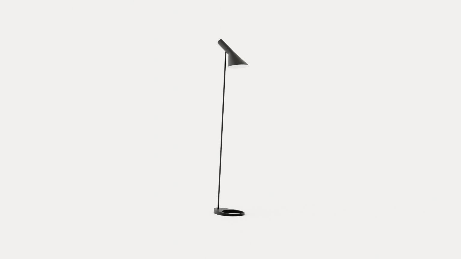 AJ Floor lamp - Black Low-poly 3D model_3