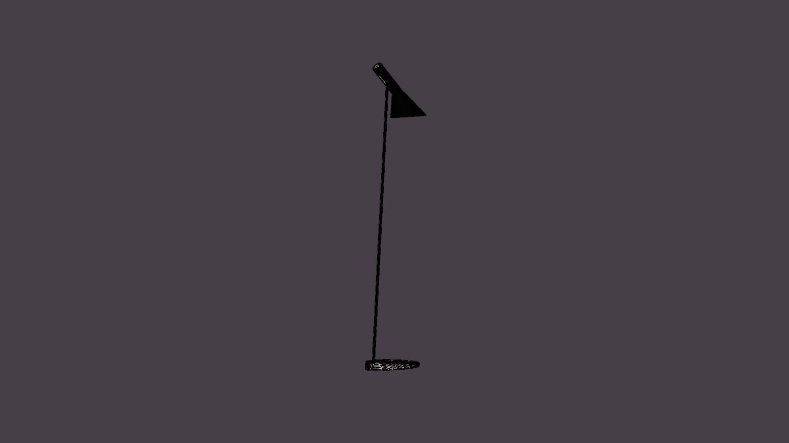 AJ Floor lamp - Black Low-poly 3D model_6