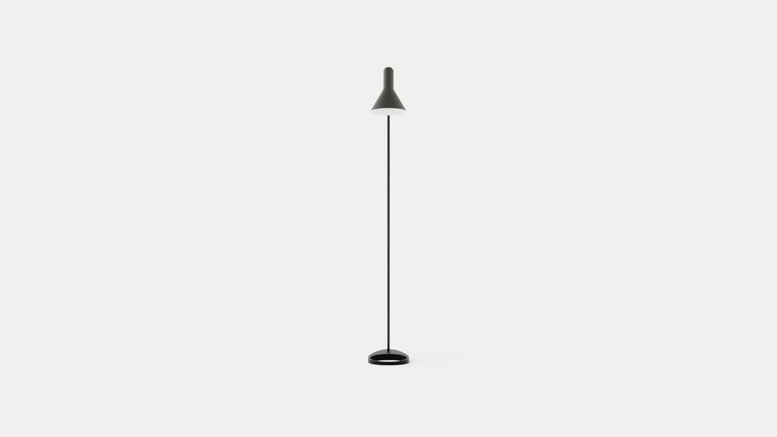 AJ Floor lamp - Black Low-poly 3D model_2