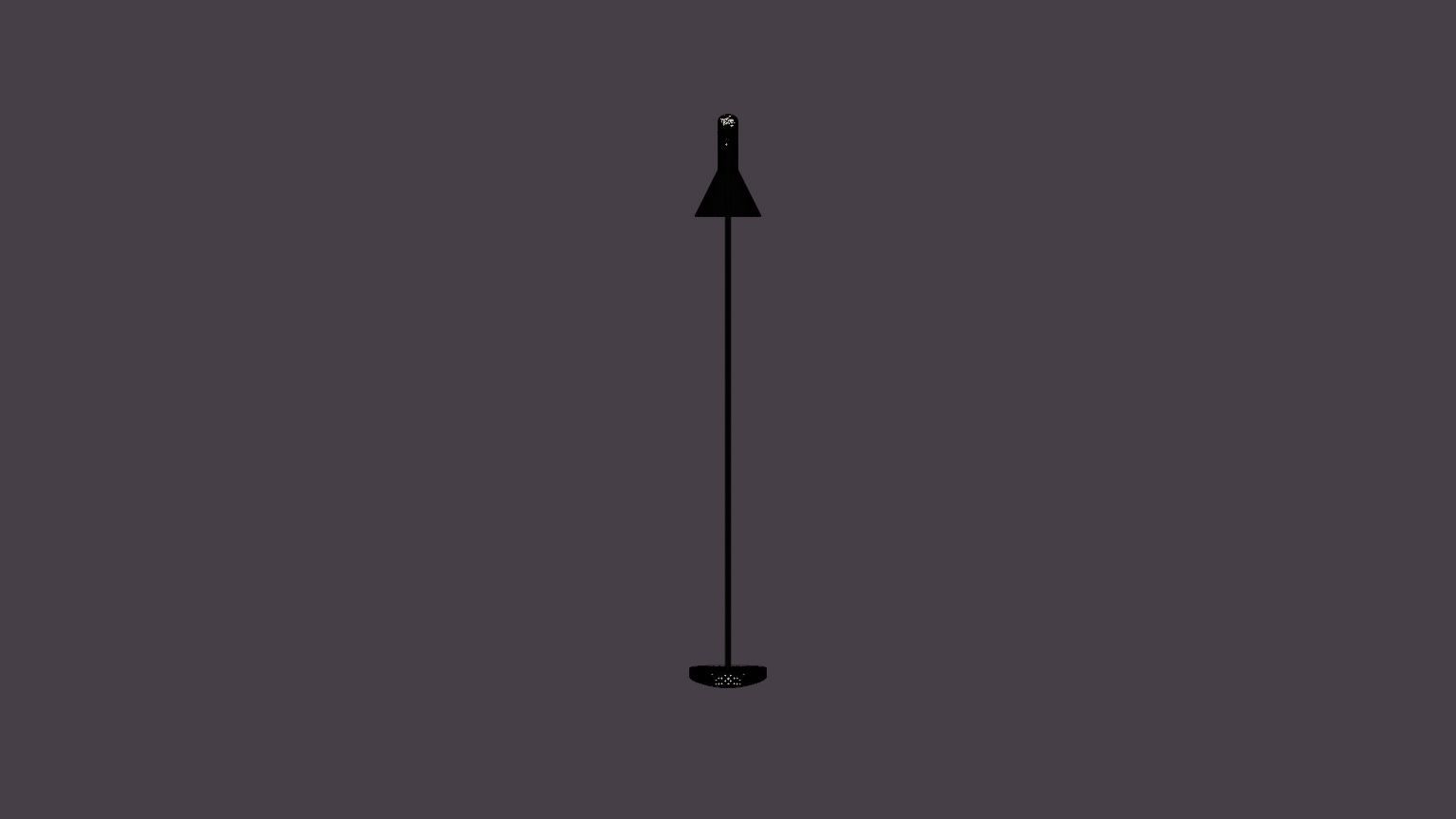 AJ Floor lamp - Black Low-poly 3D model_7