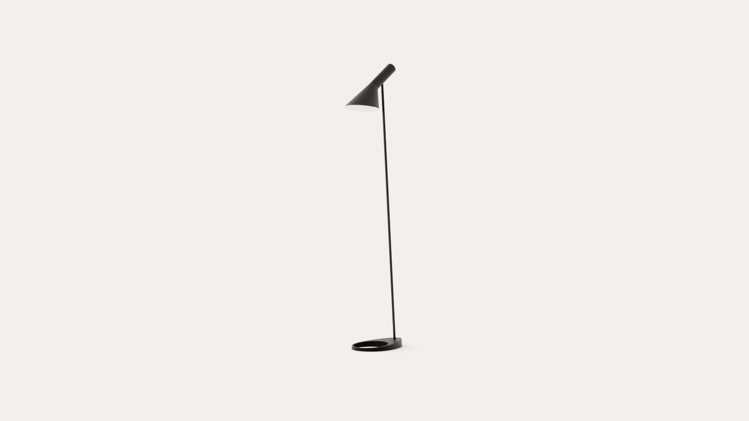 AJ Floor lamp - Black Low-poly 3D model_1
