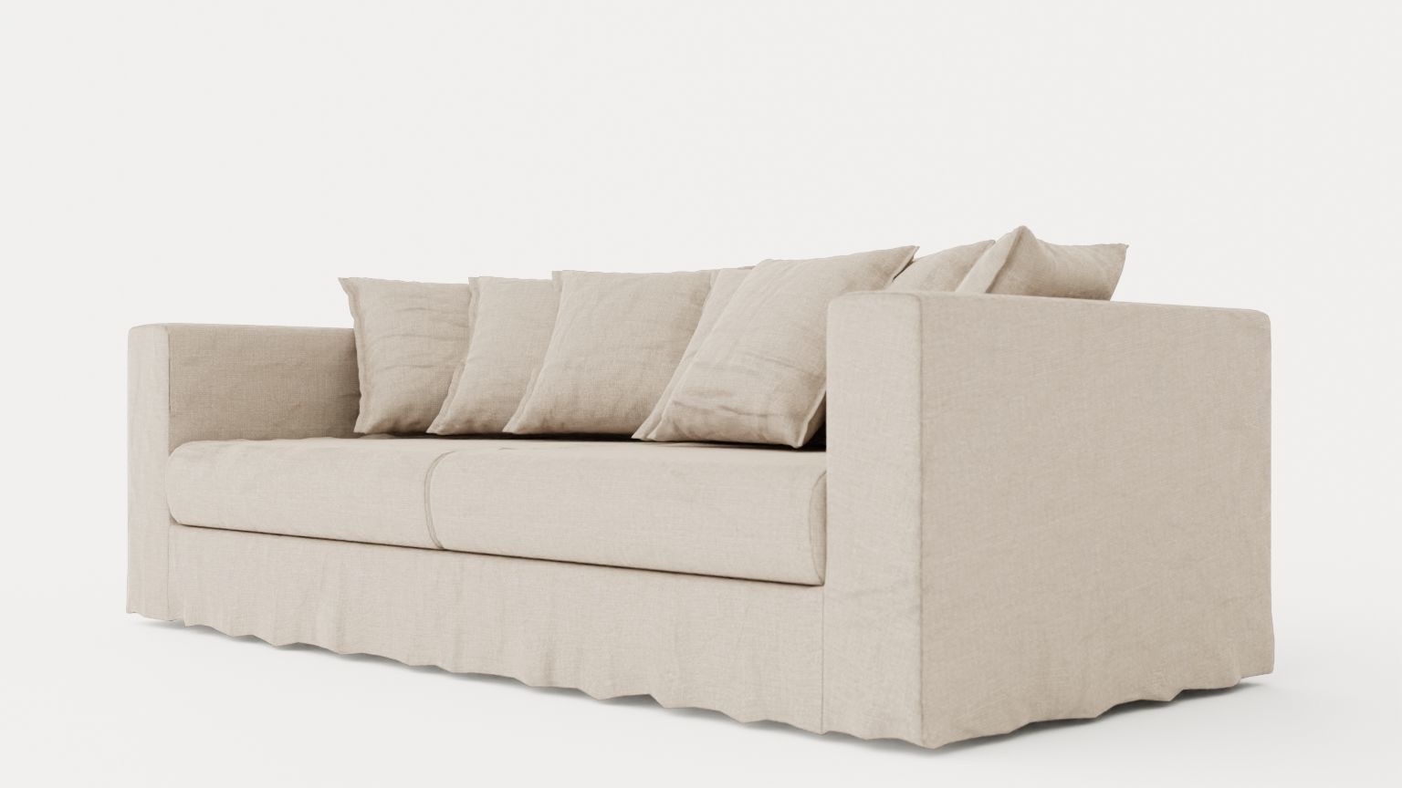 Le Grand Air 3-Seater Sofa Linen - Savage Linen Low-poly 3D model_1