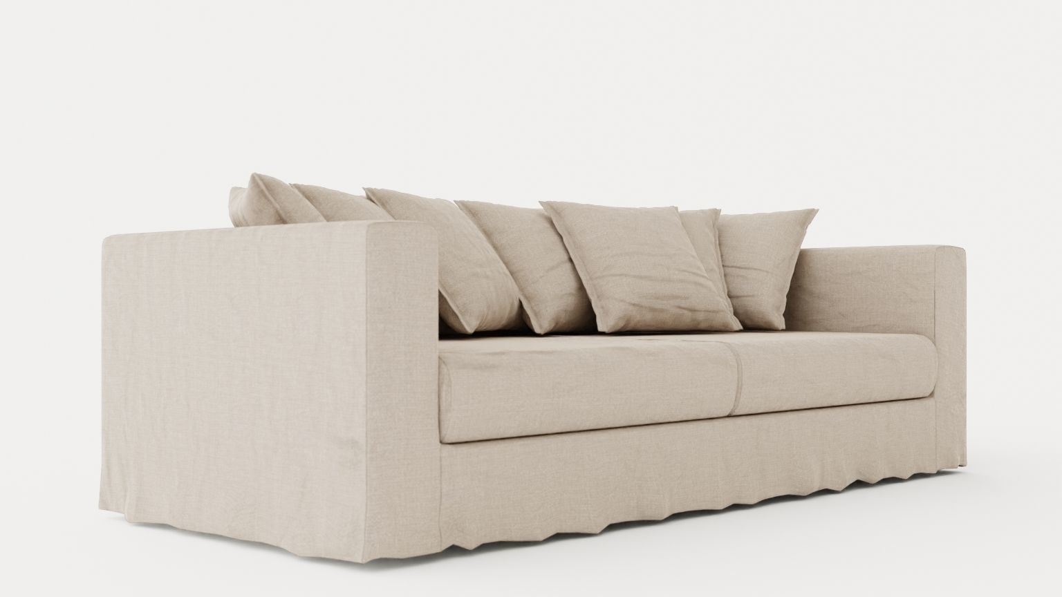 Le Grand Air 3-Seater Sofa Linen - Savage Linen Low-poly 3D model_3