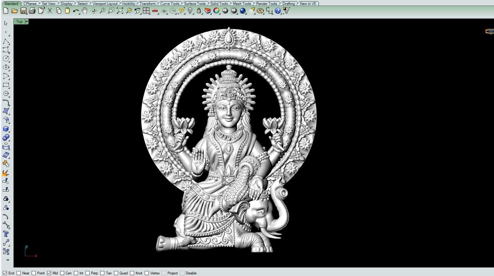 Gaja Lakshmi Artwork-35 3D print model_10
