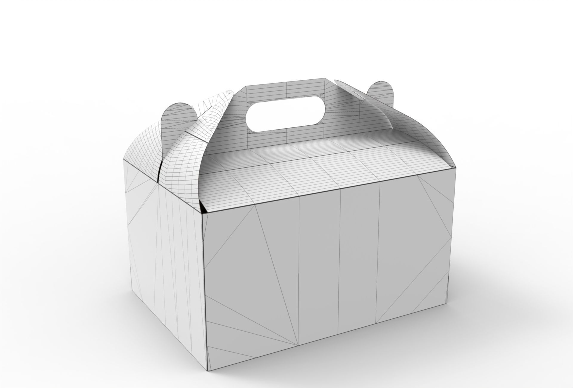 Gable Packaging Box Carrying Handle 280x200x150mm Texture_3