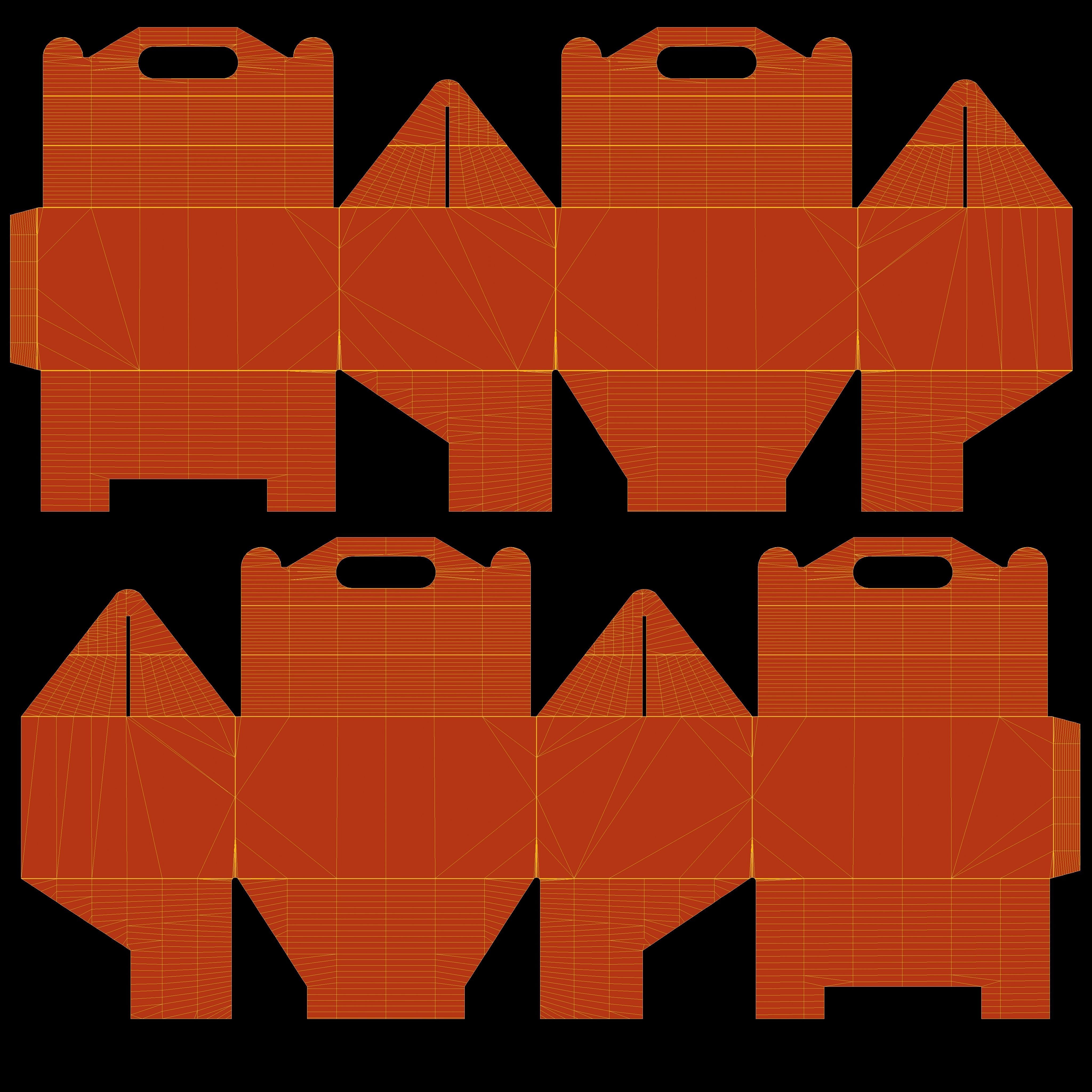 Gable Packaging Box Carrying Handle 280x200x150mm Texture_9