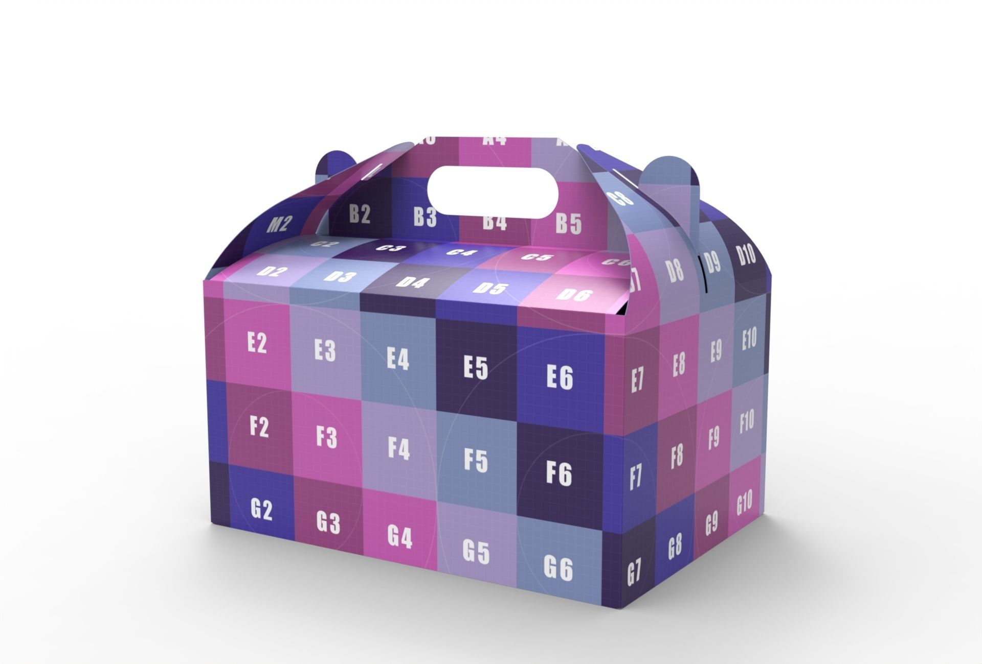 Gable Packaging Box Carrying Handle 280x200x150mm Texture_7