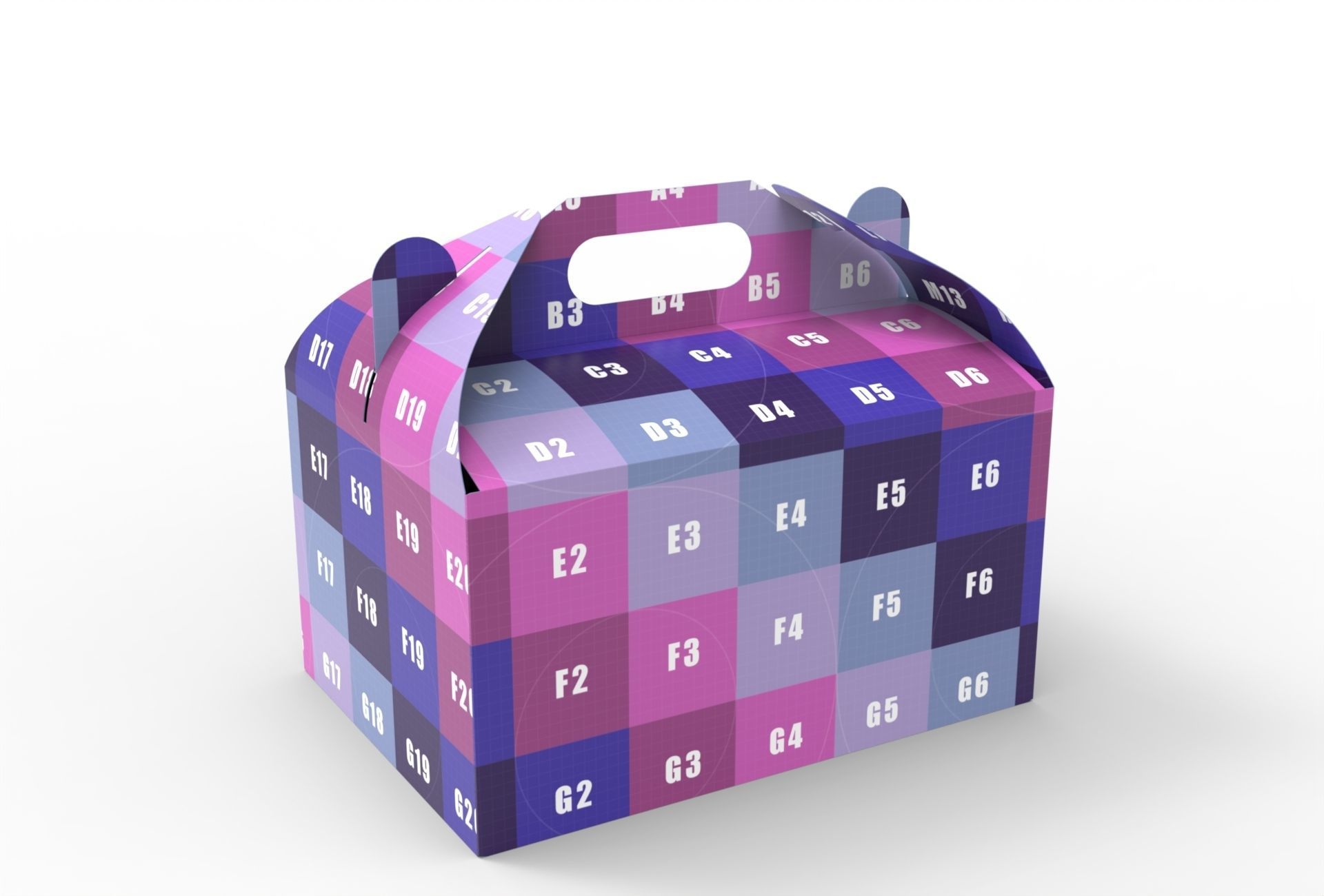 Gable Packaging Box Carrying Handle 280x200x150mm Texture_6