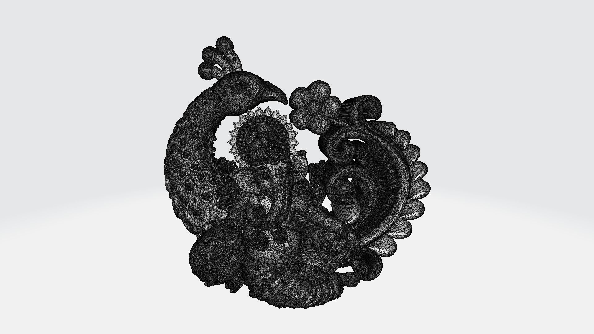 Peacock Ganesh Artwork-37 3D print model_7