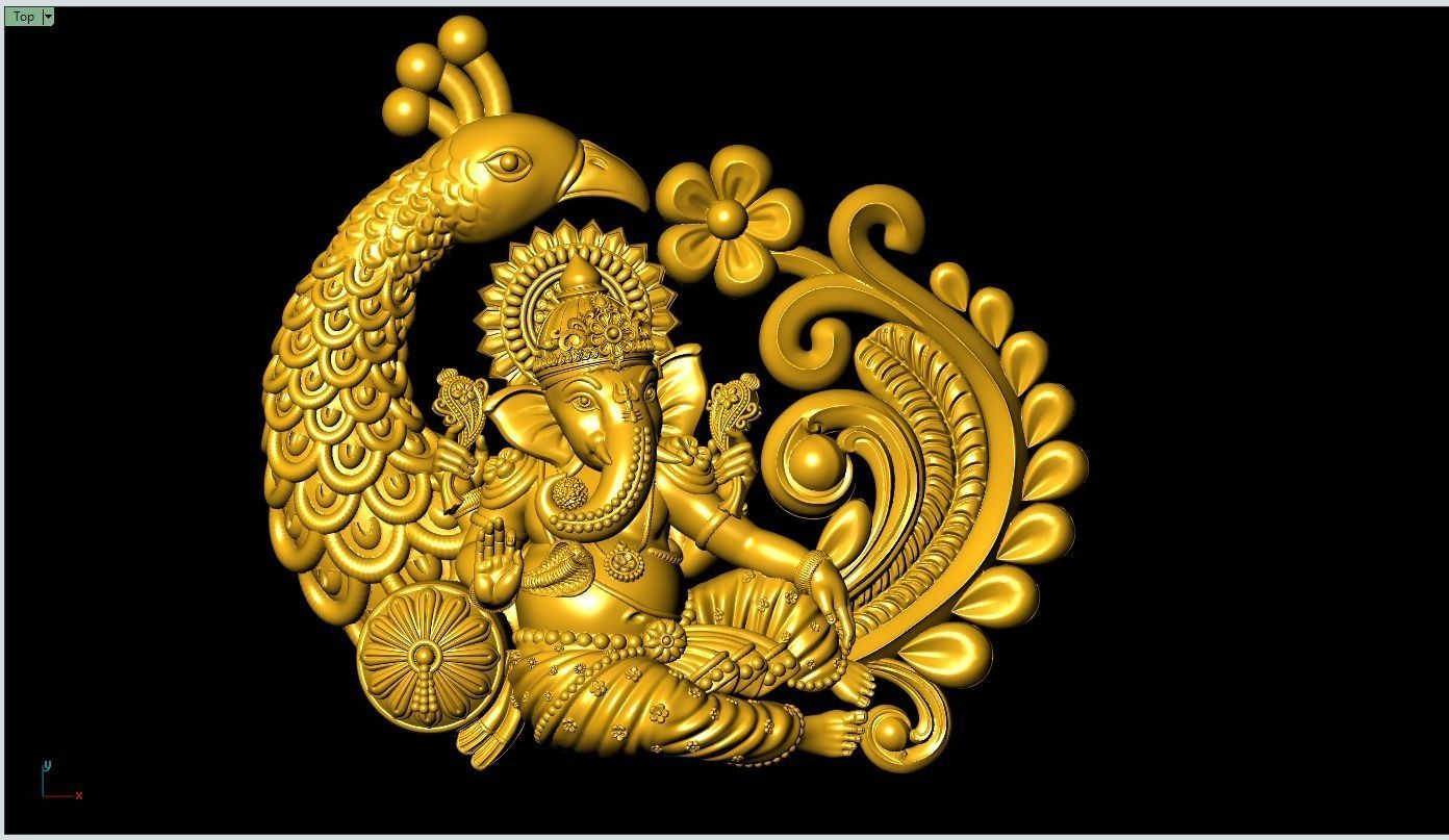 Peacock Ganesh Artwork-37 3D print model_4