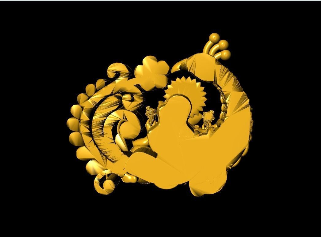 Peacock Ganesh Artwork-37 3D print model_14