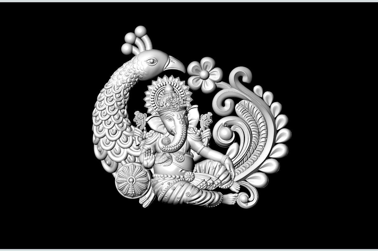 Peacock Ganesh Artwork-37 3D print model_15