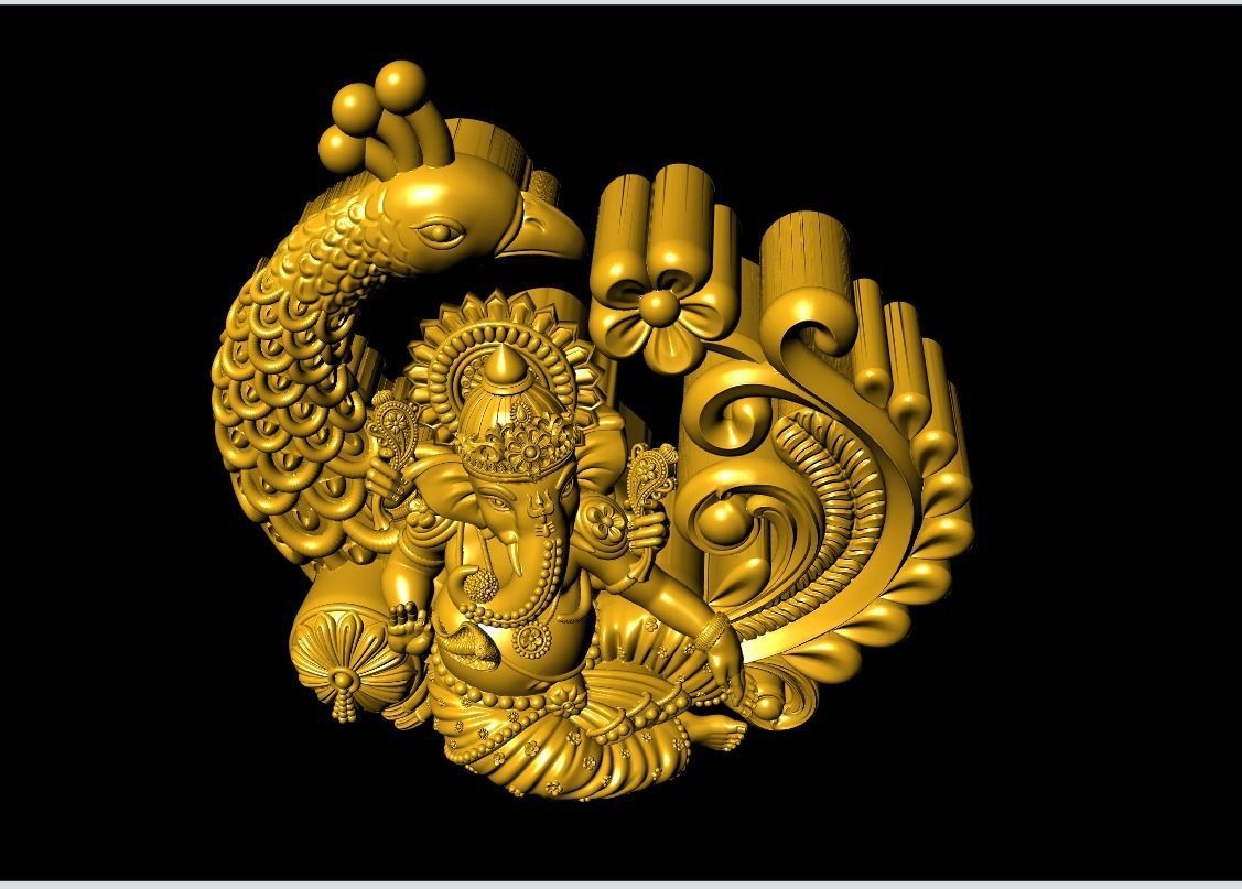 Peacock Ganesh Artwork-37 3D print model_1