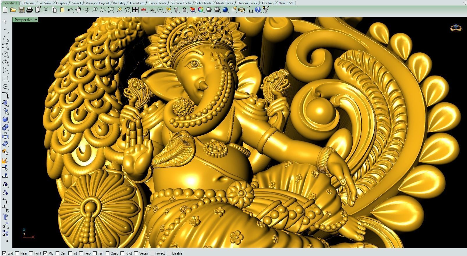 Peacock Ganesh Artwork-37 3D print model_12