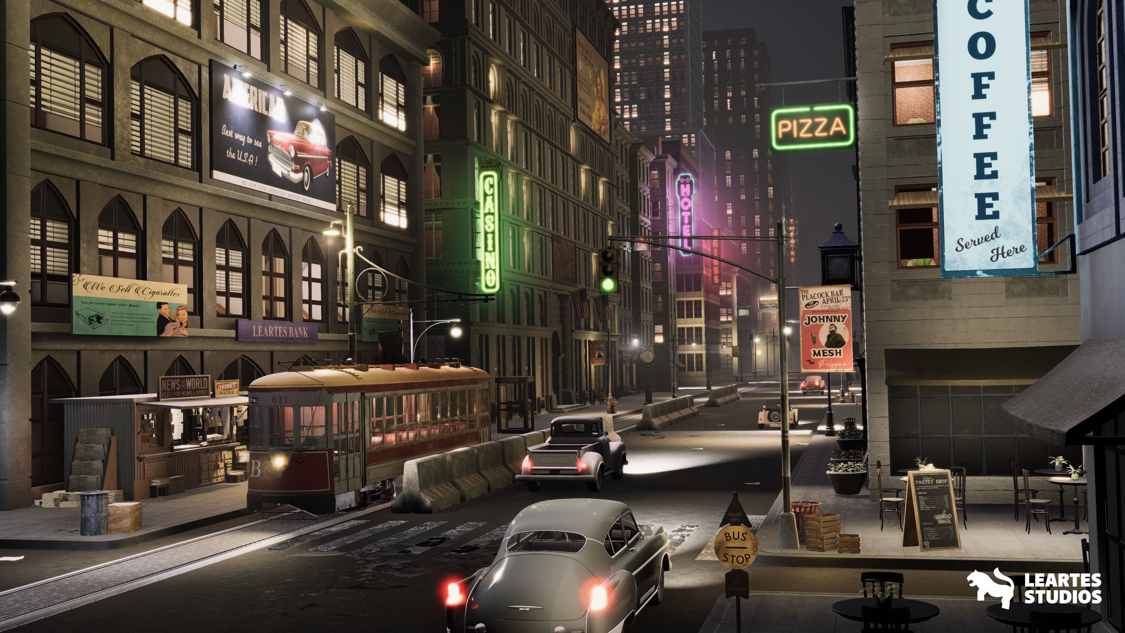 1950s NYC Environment Megapack Low-poly 3D model_17