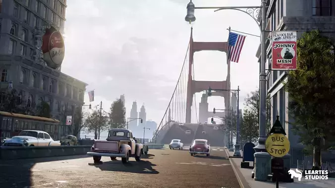 1950s NYC Environment Megapack Low-poly 3D model