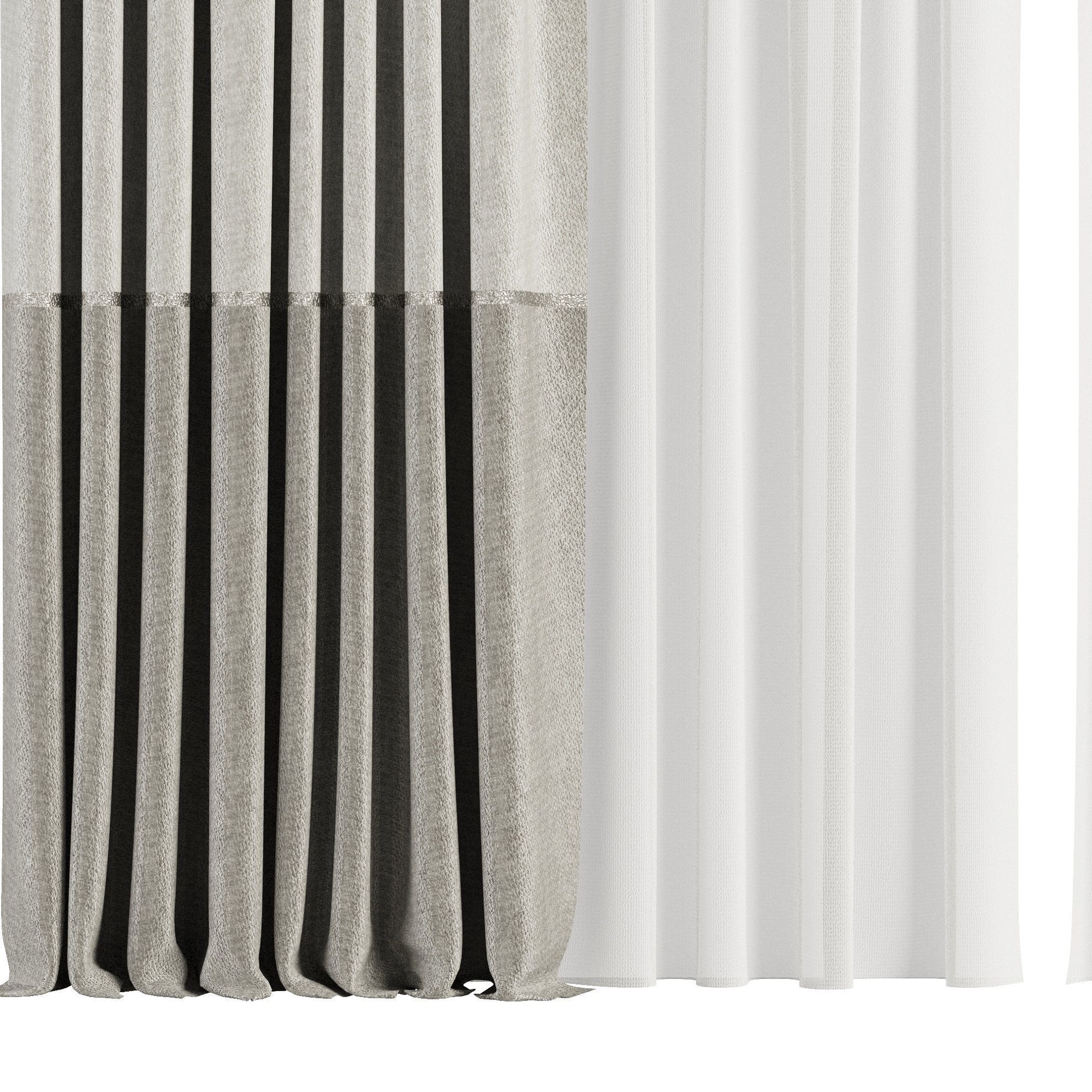 Curtain Set M31 3D model_4
