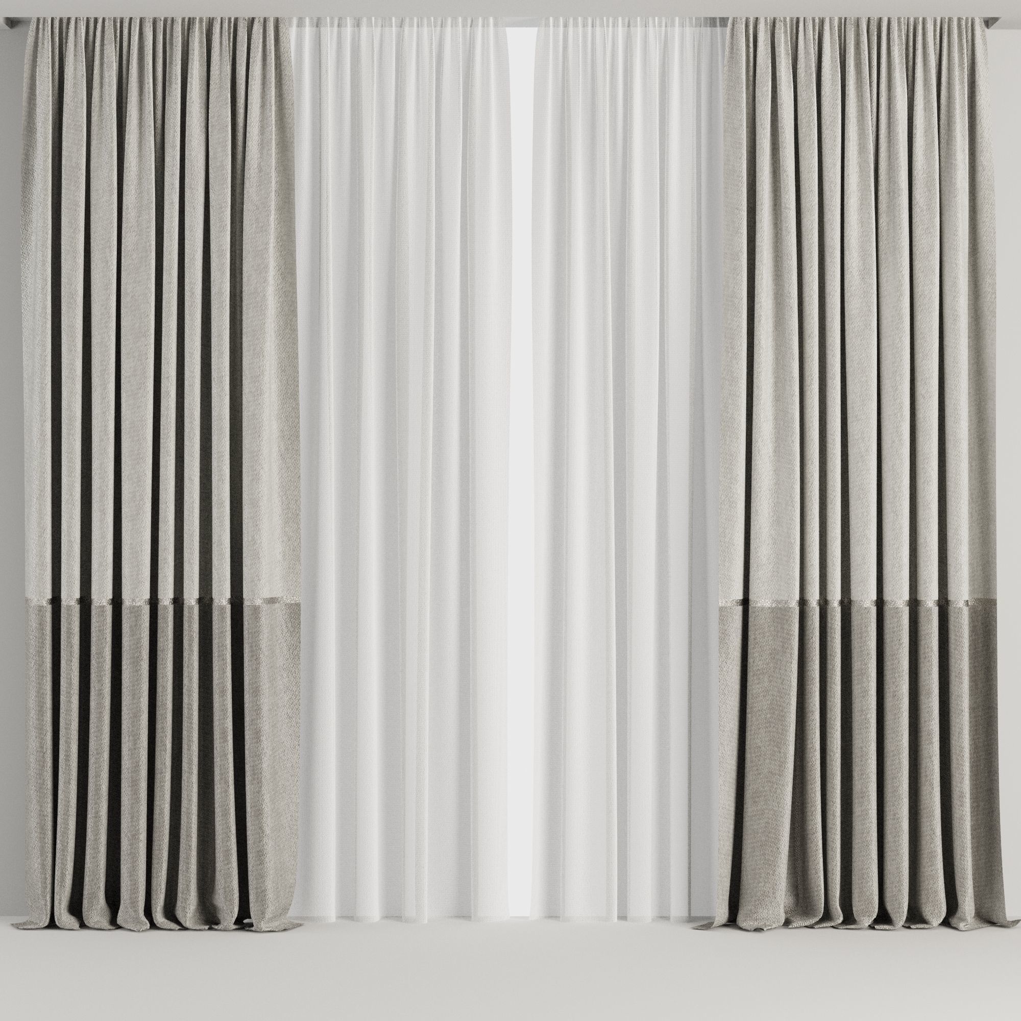 Curtain Set M31 3D model_1