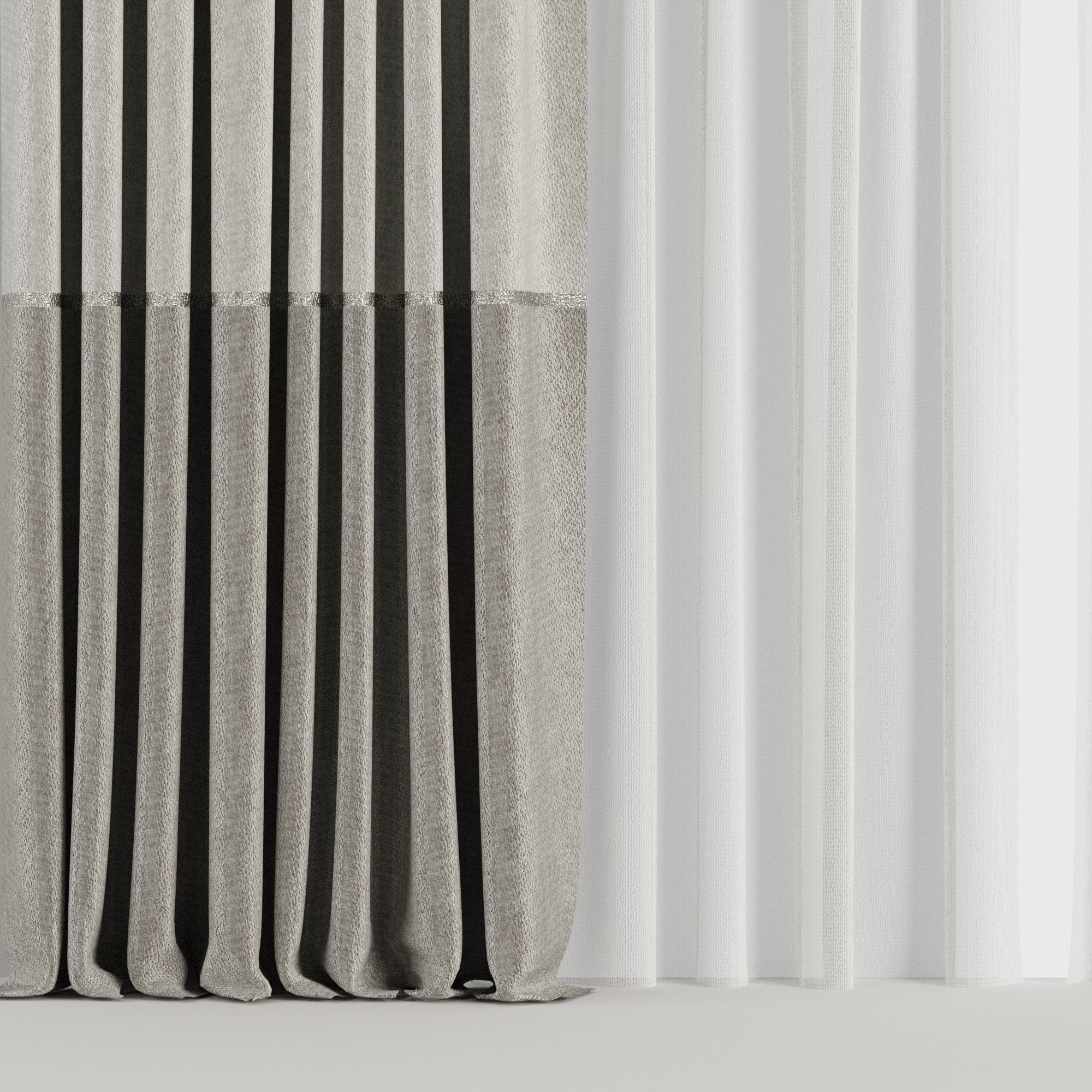 Curtain Set M31 3D model_2