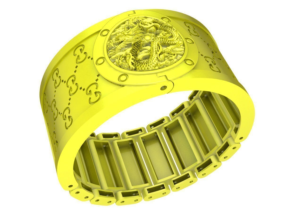 A4761 Luxury Dragon Bangle Bracelets 3D print model_4