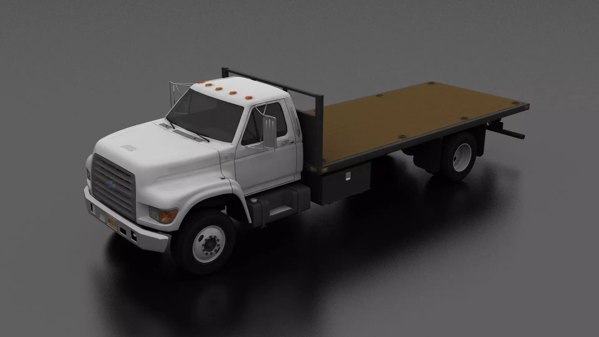 F-Series F-700 Flatbed Truck 1995 Low-poly 3D model_0