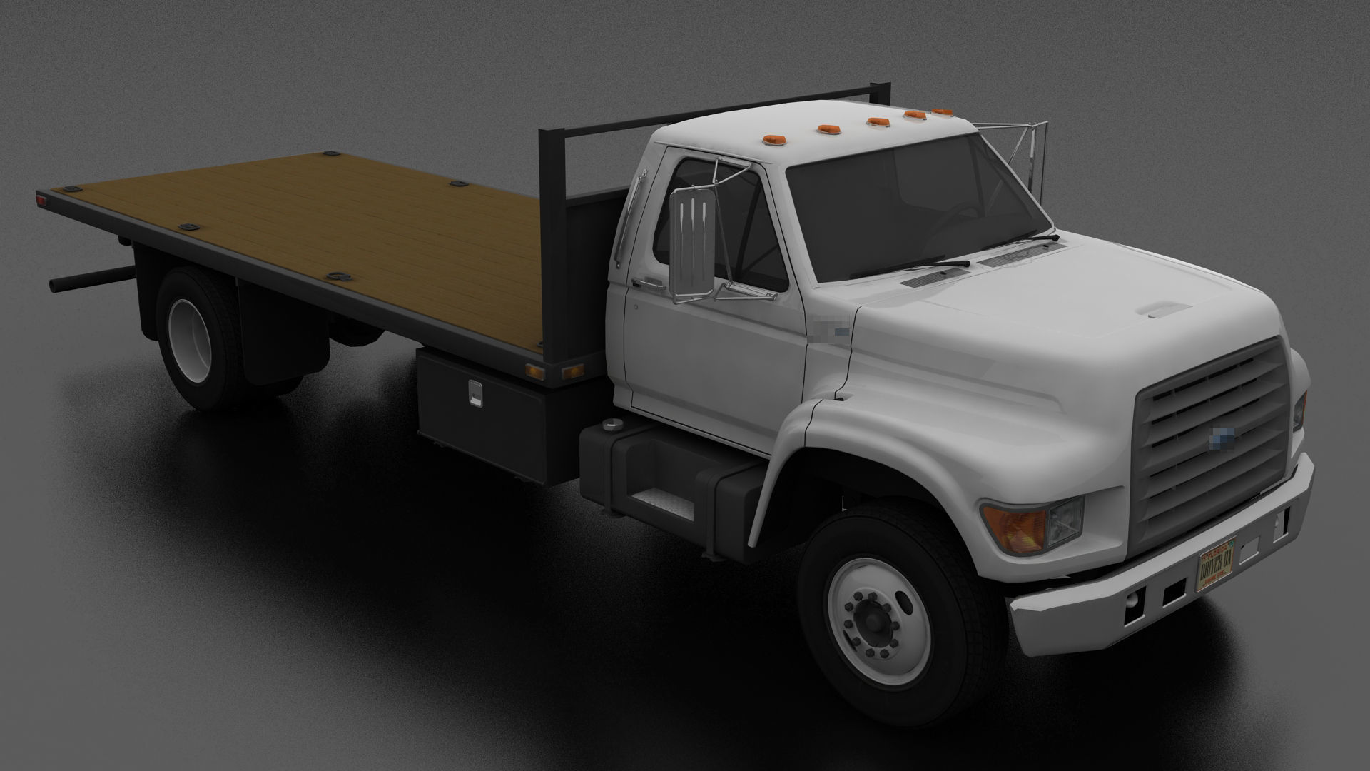 F-Series F-700 Flatbed Truck 1995 Low-poly 3D model_6