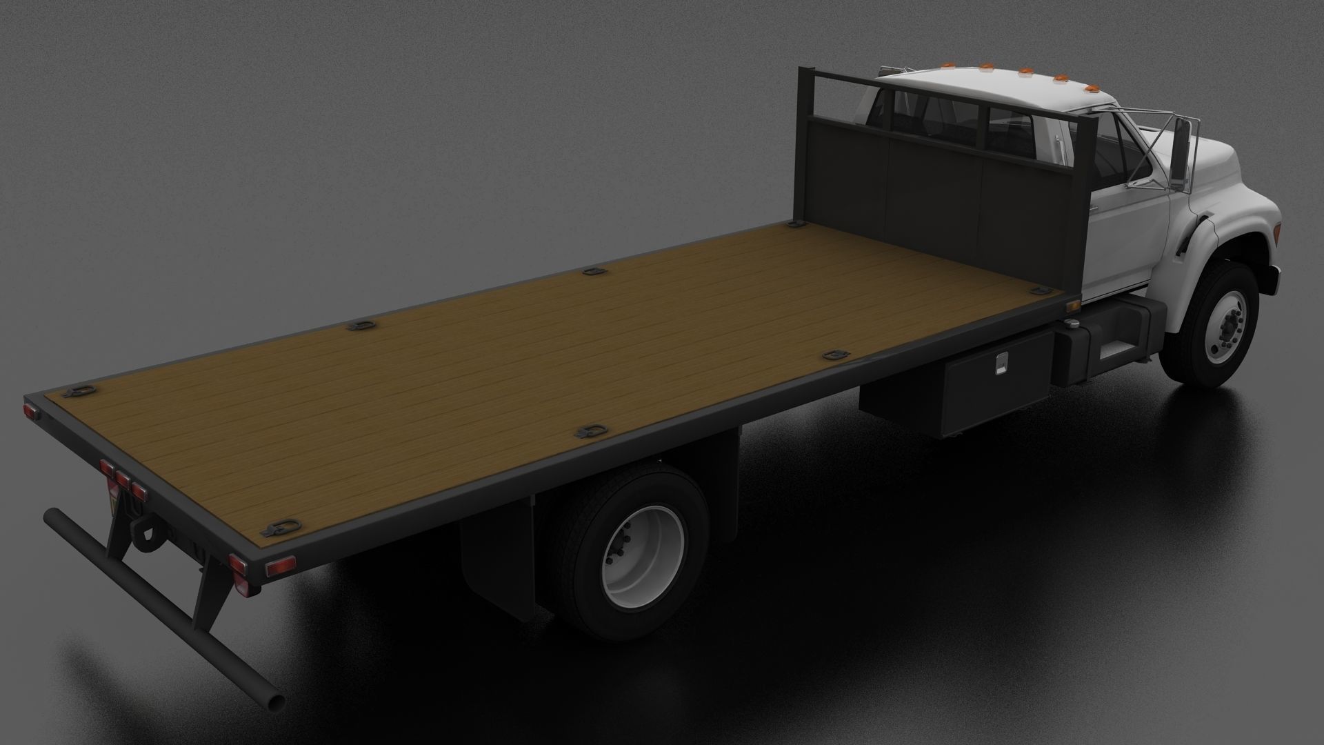 F-Series F-700 Flatbed Truck 1995 Low-poly 3D model_4