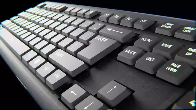 keyboard computer Low-poly 3D model