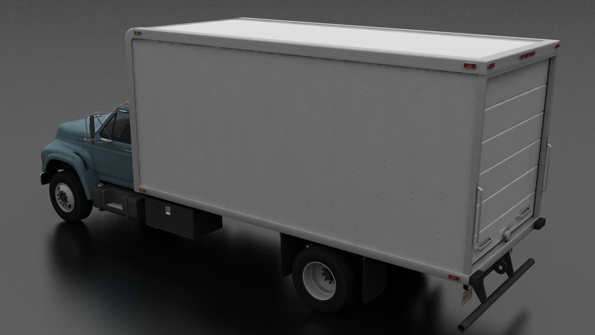 F-Series F-700 Box Truck 1995 Low-poly 3D model_2