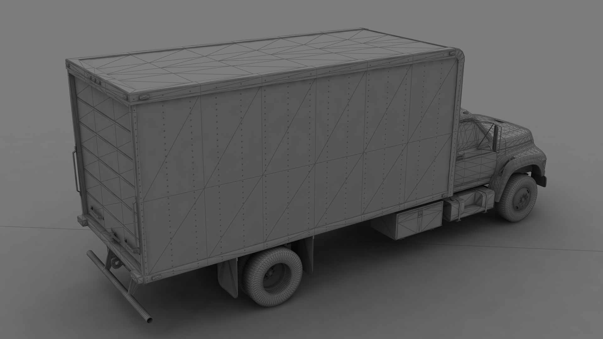 F-Series F-700 Box Truck 1995 Low-poly 3D model_9