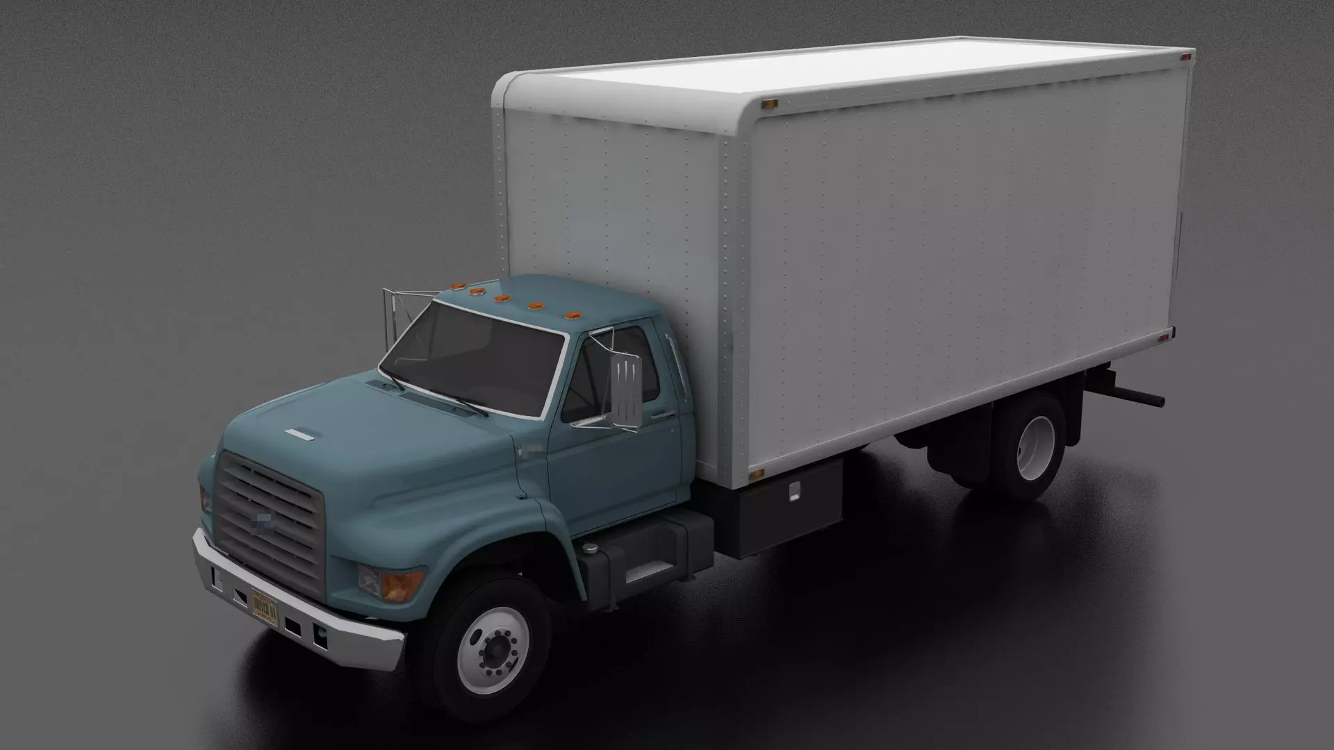 F-Series F-700 Box Truck 1995 Low-poly 3D model_0