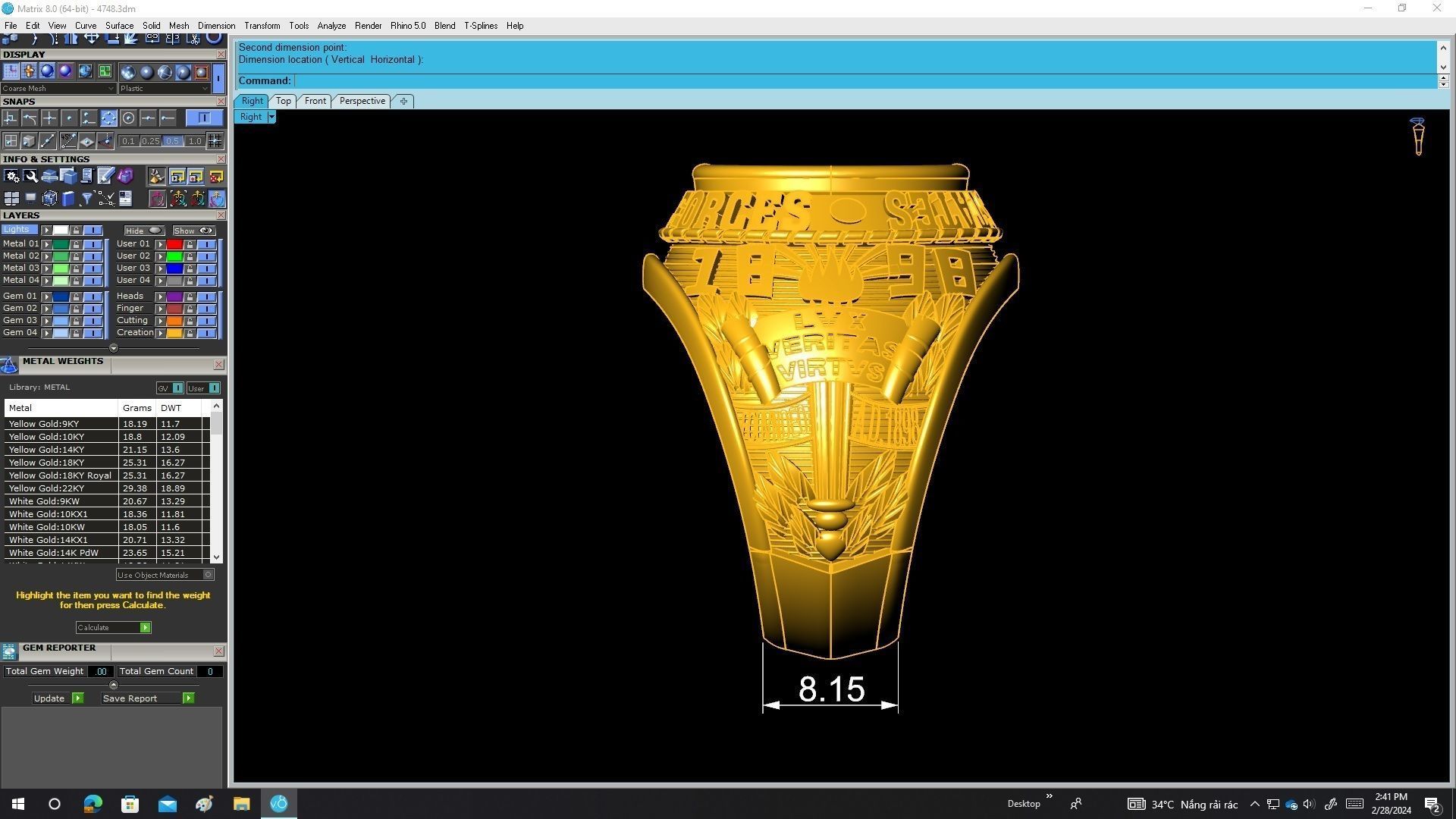 A4748 USA Army Men Ring 3D print model_7