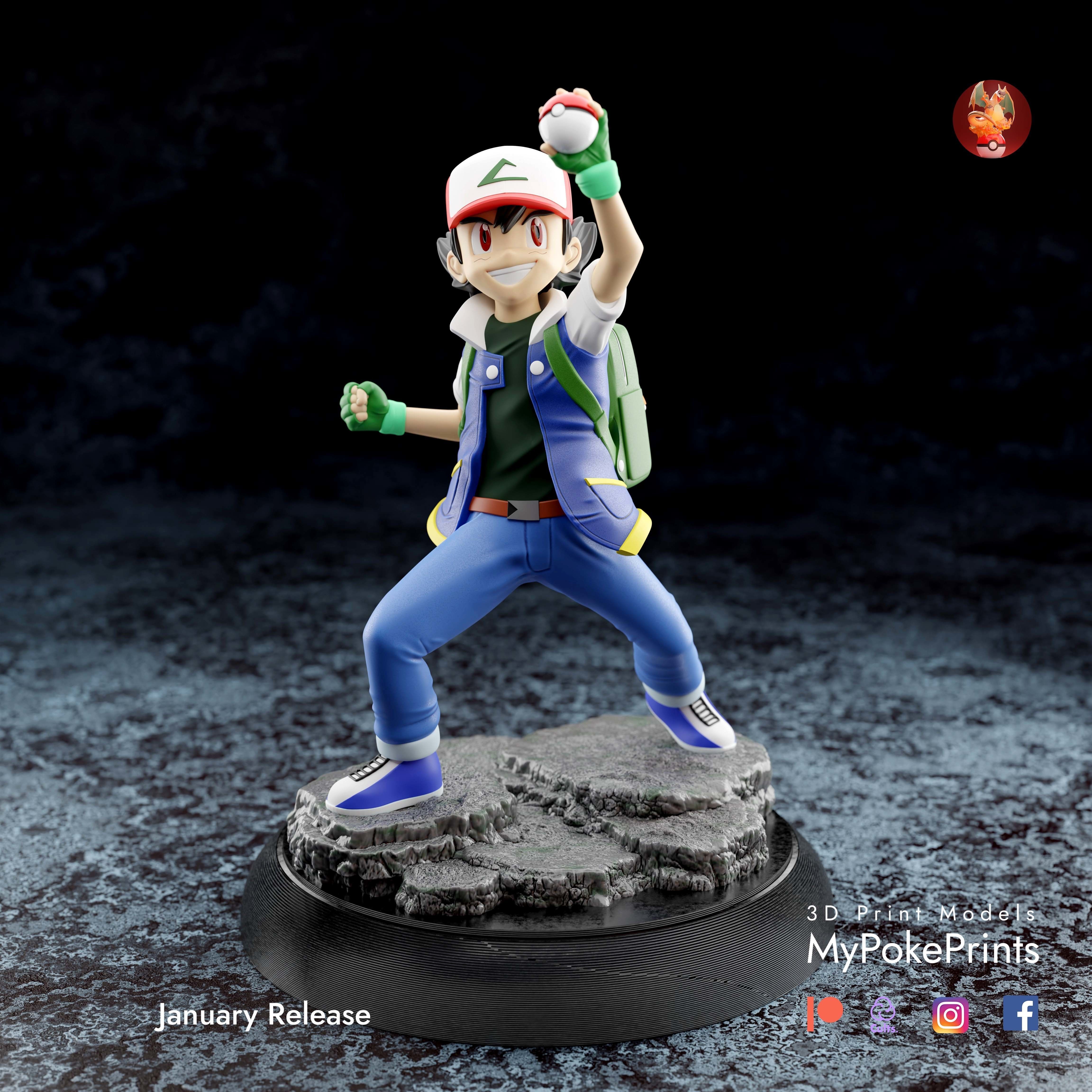 Pokemon Ash 3D print model_6