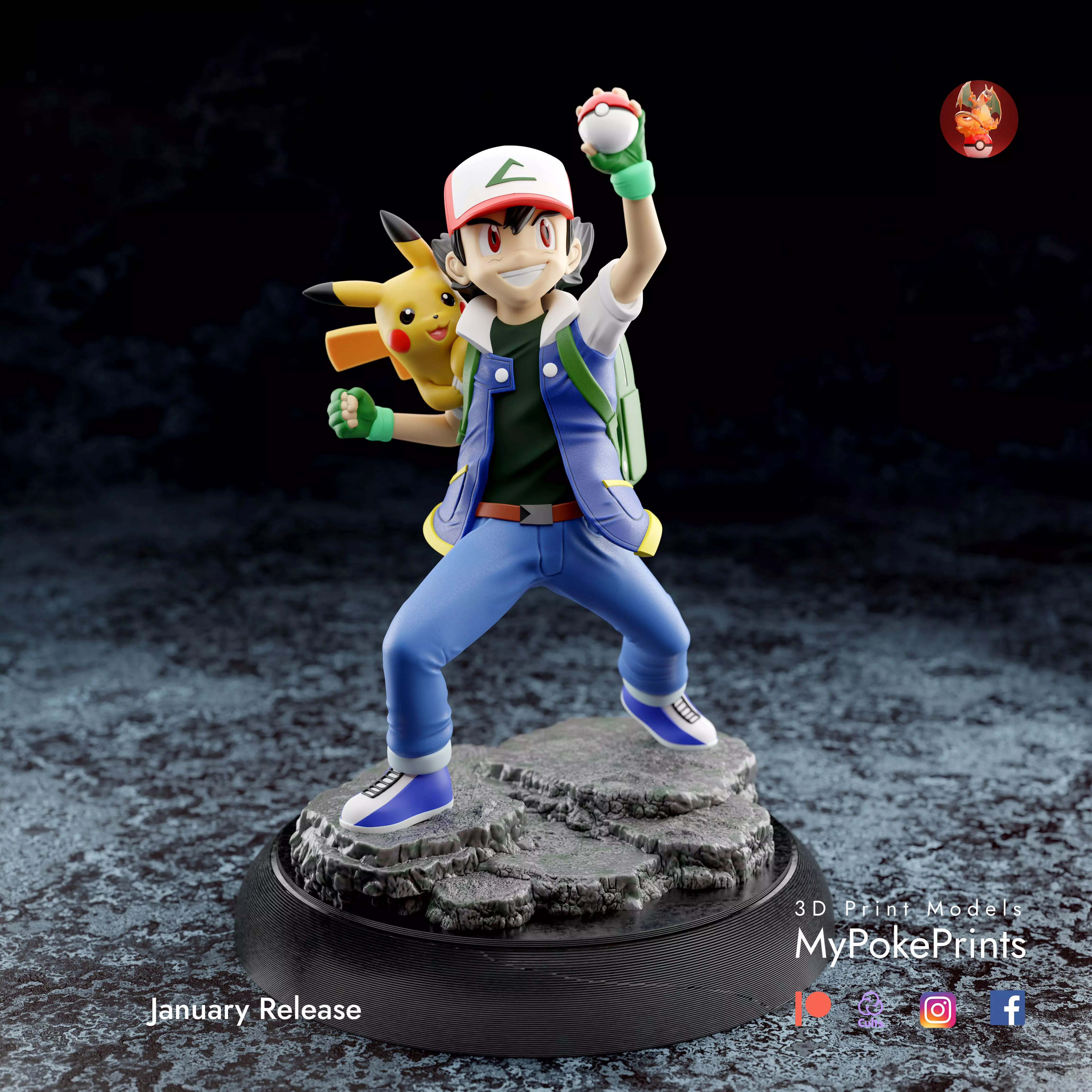 Pokemon Ash 3D print model_0
