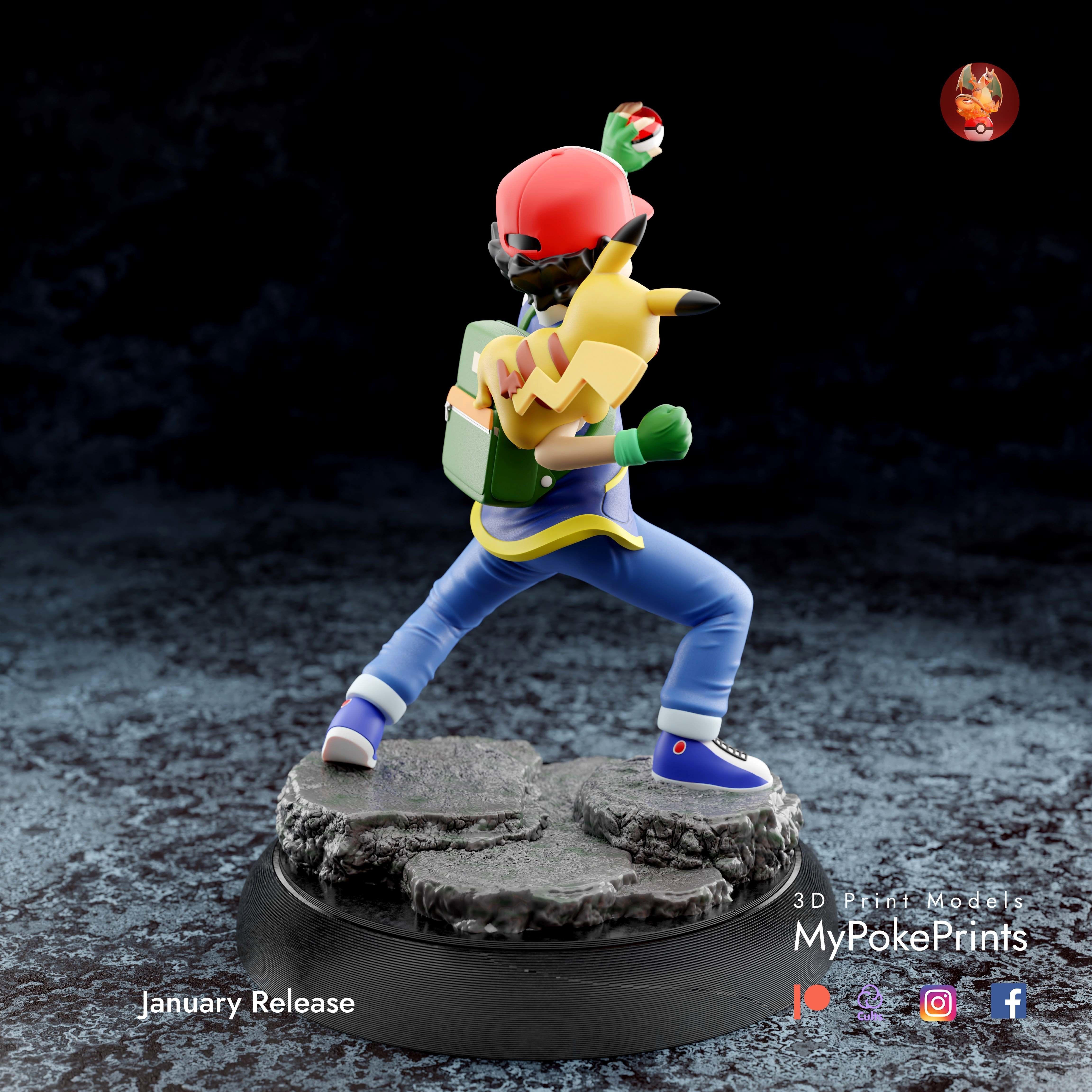 Pokemon Ash 3D print model_3