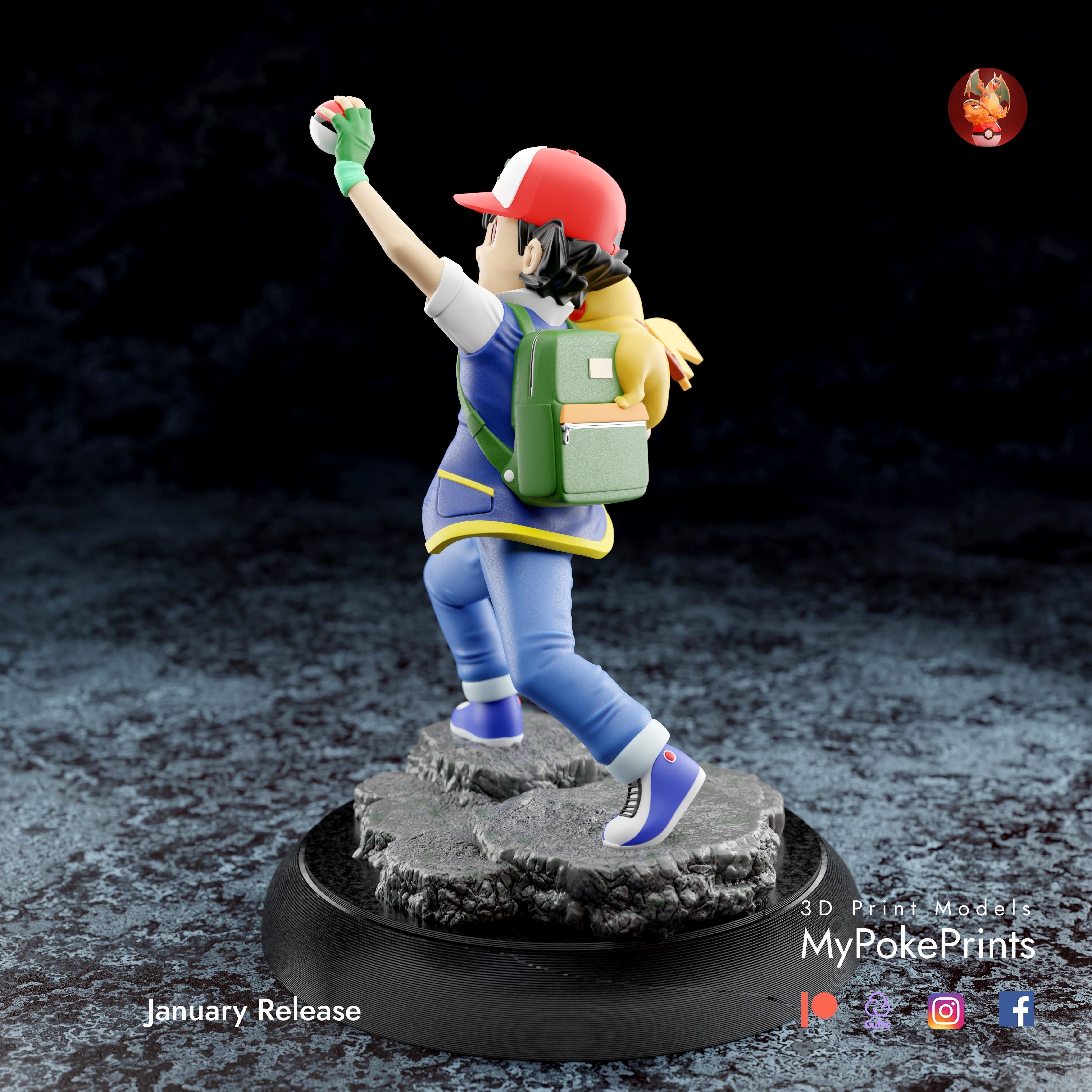 Pokemon Ash 3D print model_4