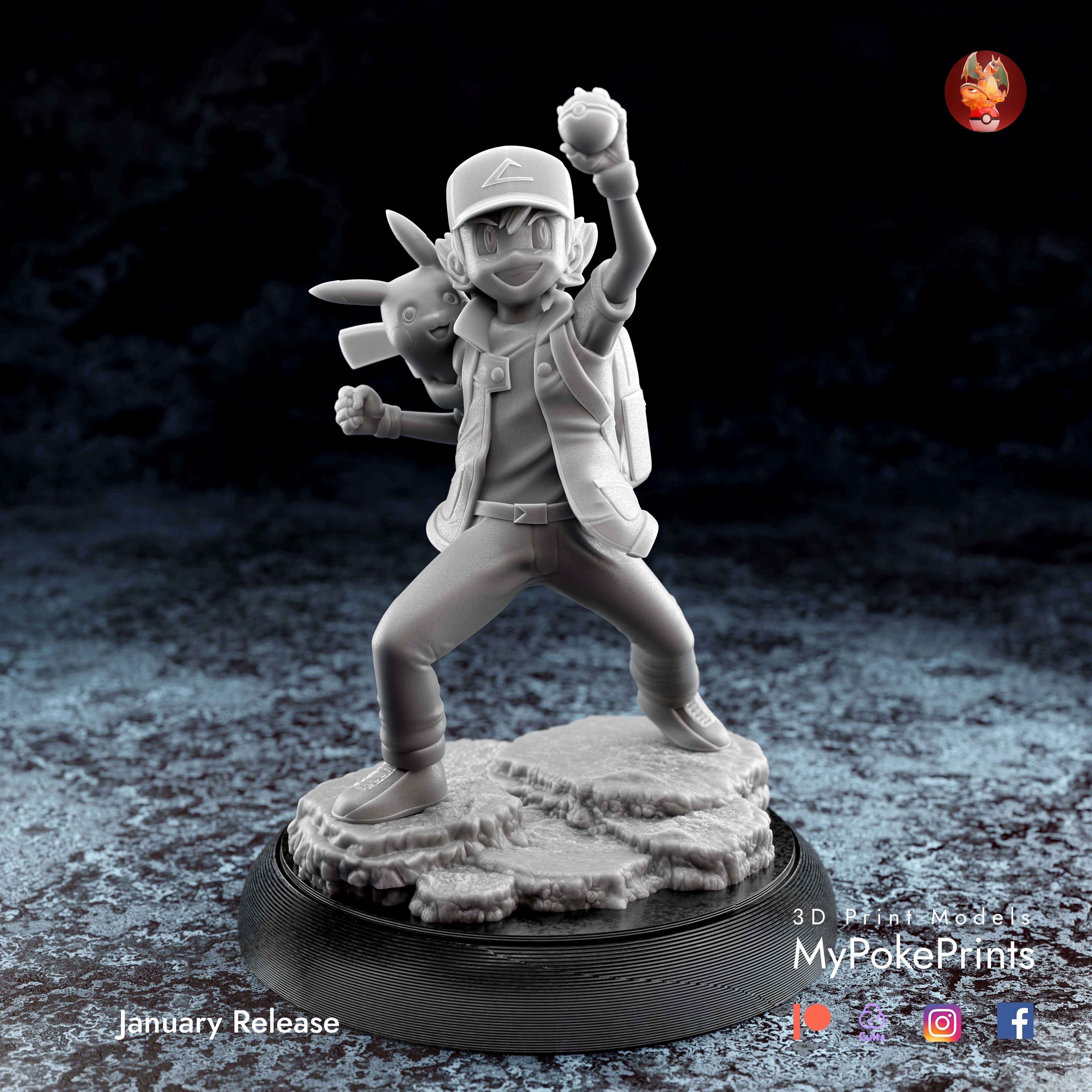 Pokemon Ash 3D print model_7