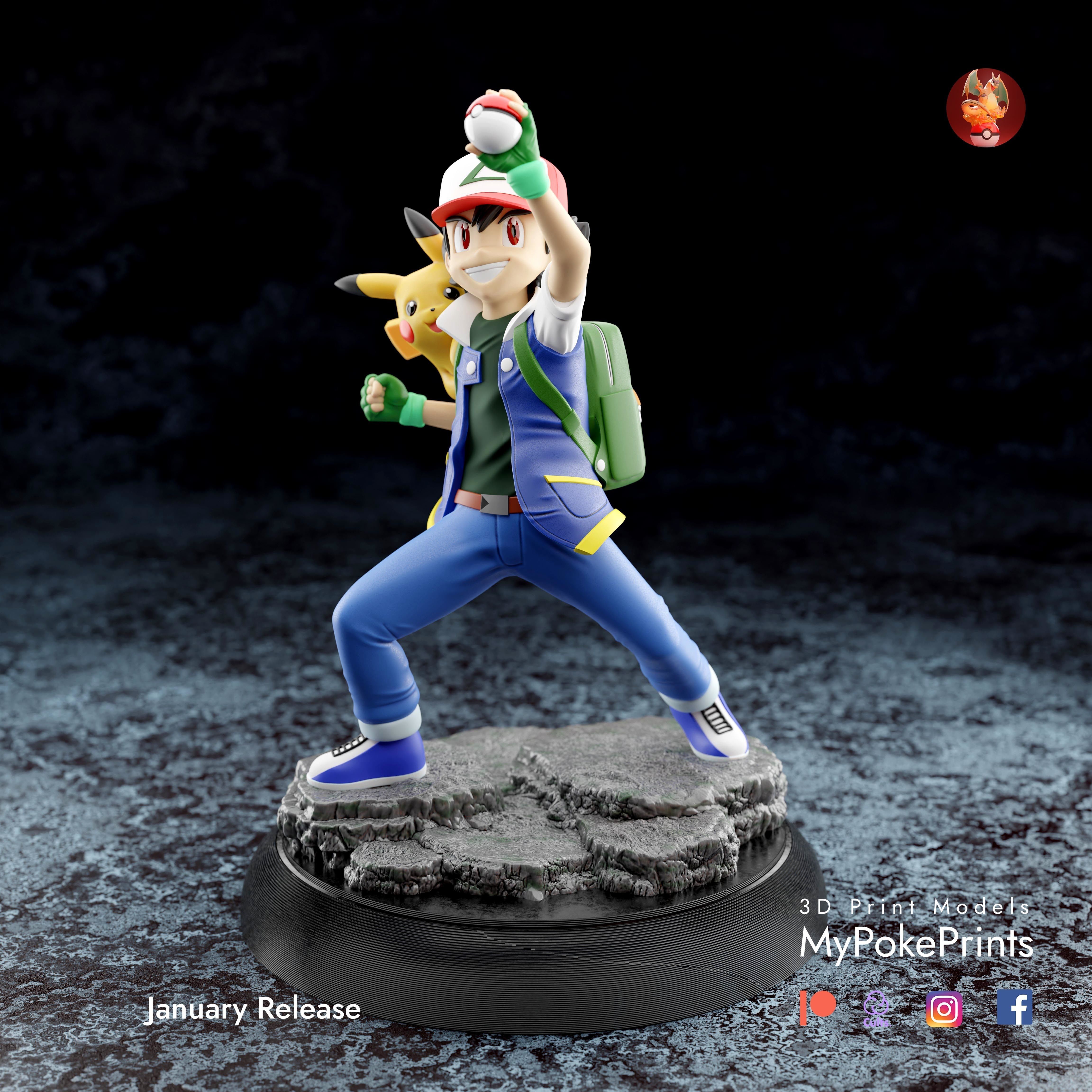 Pokemon Ash 3D print model_5