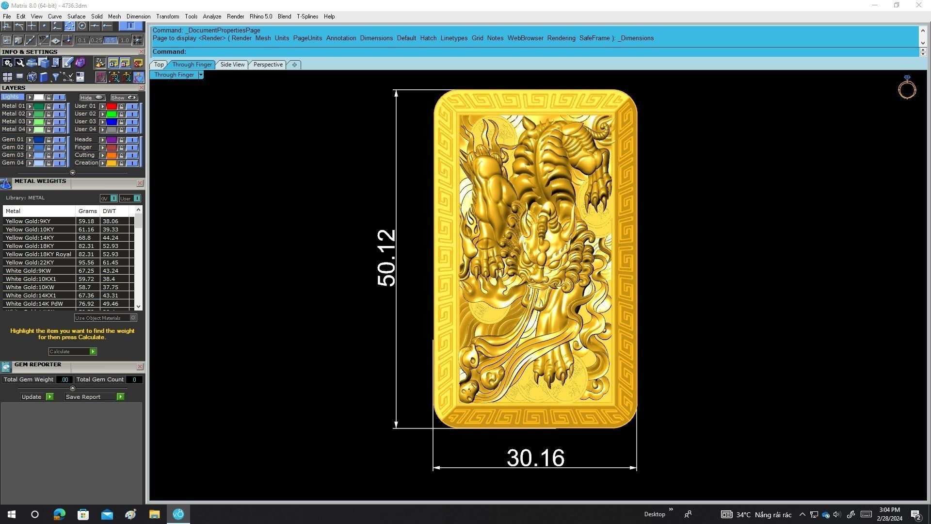 A4736 24k Tiger Pendant 3D print model_6