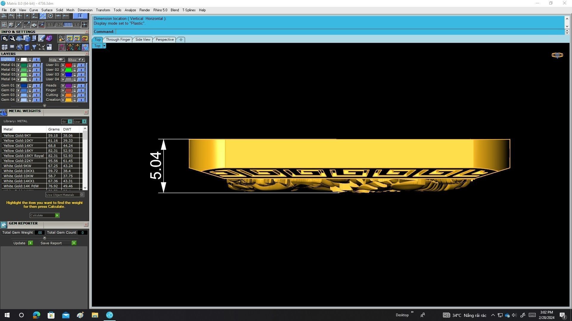 A4736 24k Tiger Pendant 3D print model_5