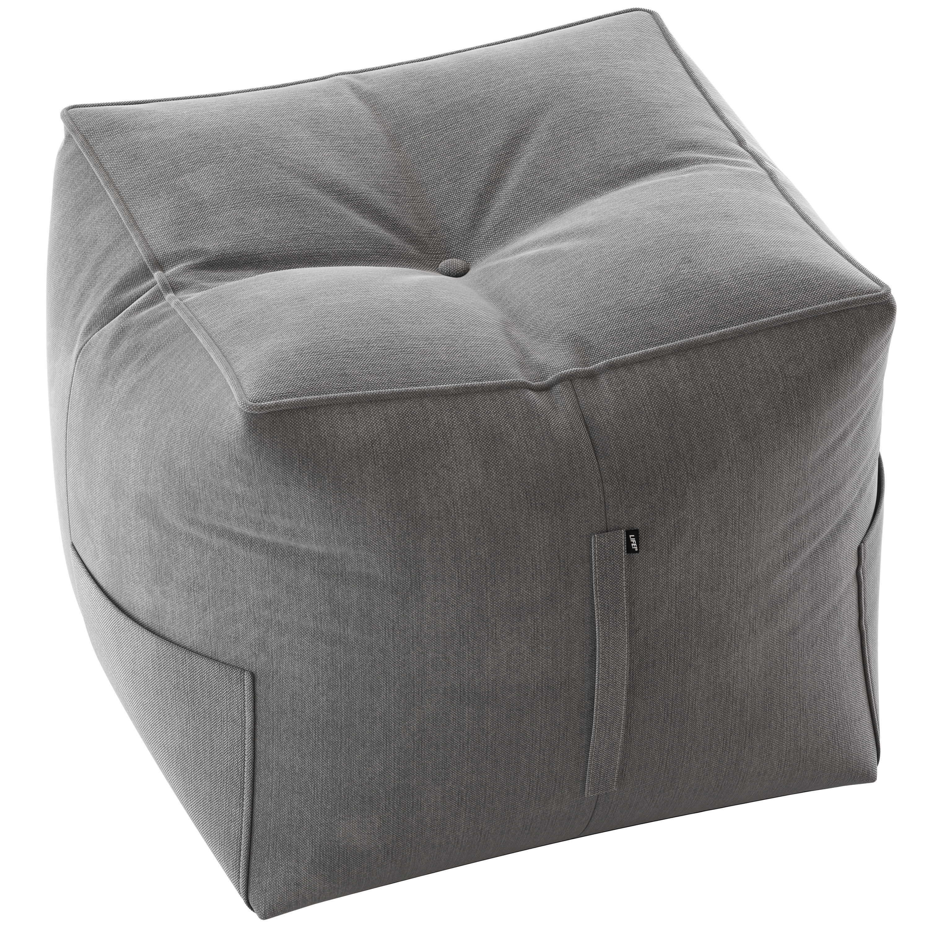 LIFE Grey Bean Bag Pouffe and Vienna Woods Bermuda Ottoman 3D model_2