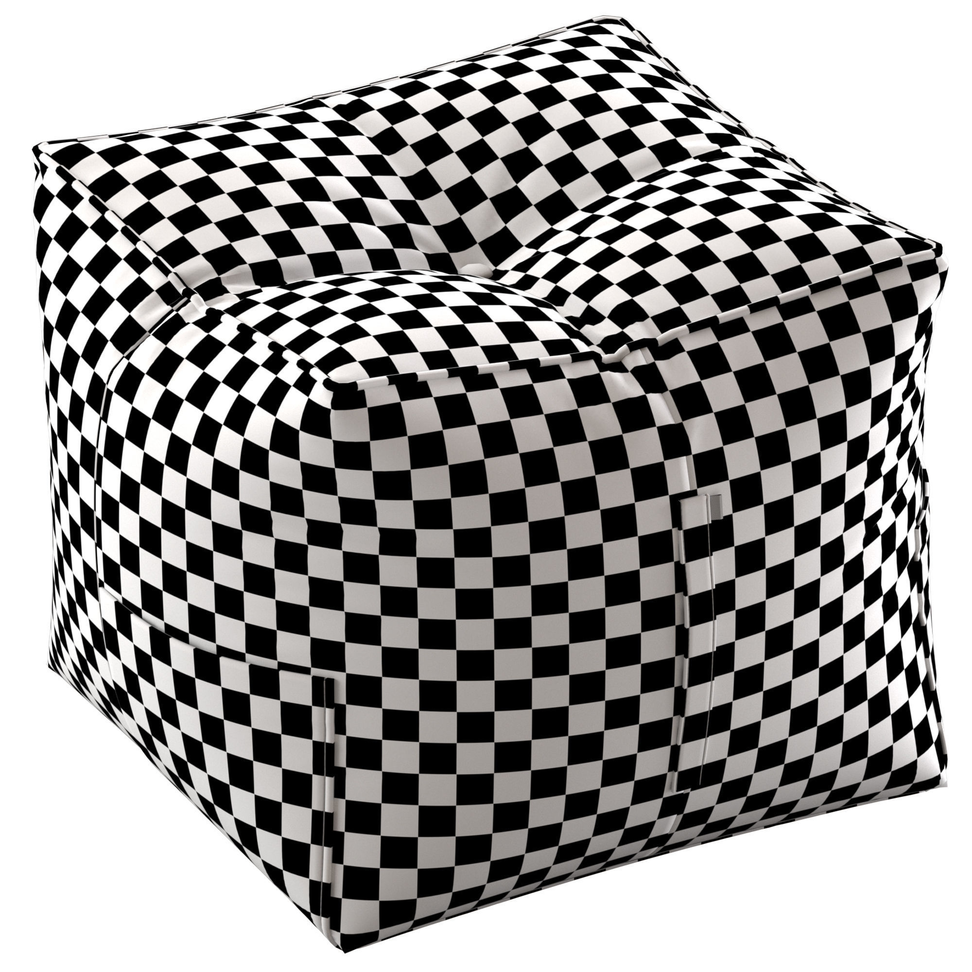 LIFE Grey Bean Bag Pouffe and Vienna Woods Bermuda Ottoman 3D model_5