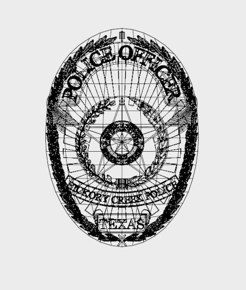 Hickory Creek Police Badge 3D Printable 3D print model_4