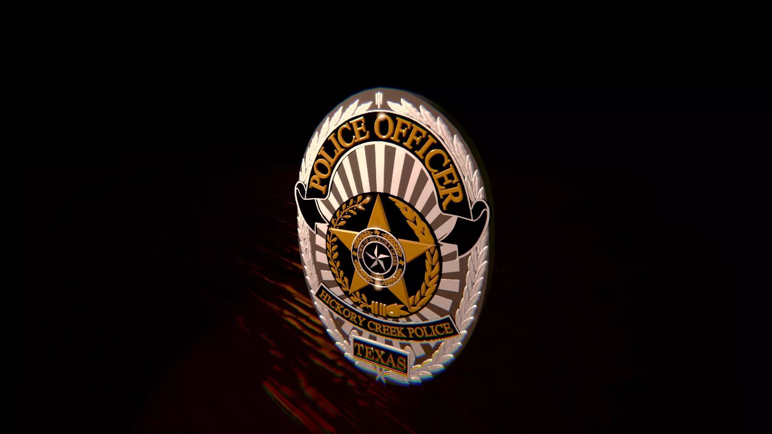 Hickory Creek Police Badge 3D Printable 3D print model_0