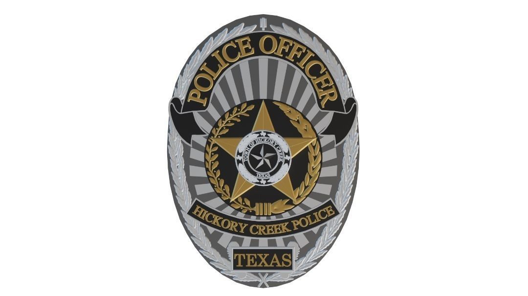 Hickory Creek Police Badge 3D Printable 3D print model_2