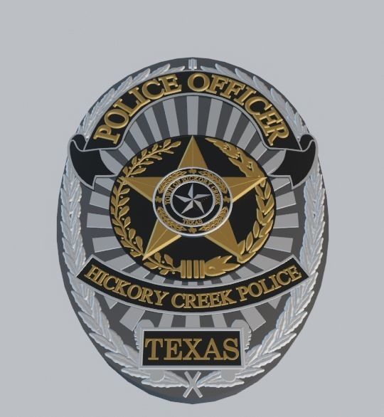 Hickory Creek Police Badge 3D Printable 3D print model_9