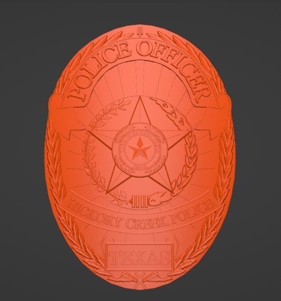 Hickory Creek Police Badge 3D Printable 3D print model_6