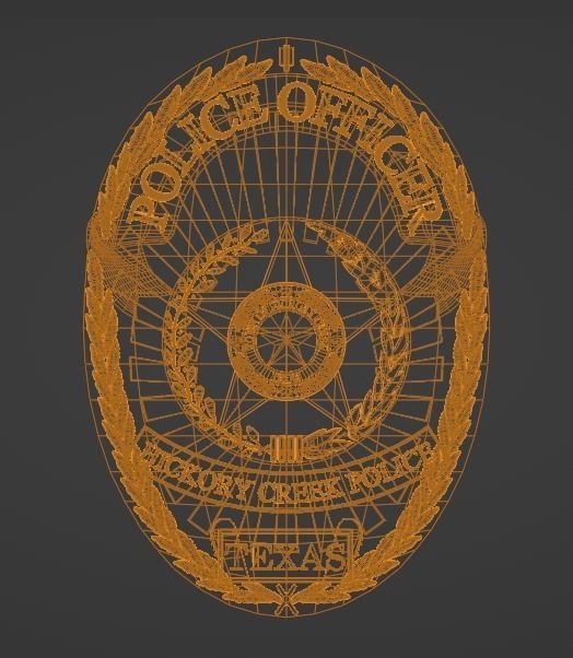 Hickory Creek Police Badge 3D Printable 3D print model_7
